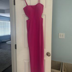Hot Pink Exchange Dress with cutouts on side